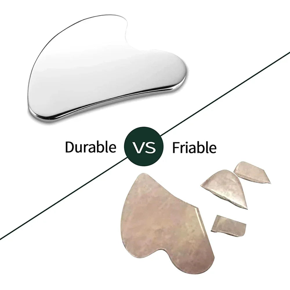 Stainless Steel Face Roller + Gua Sha Tool