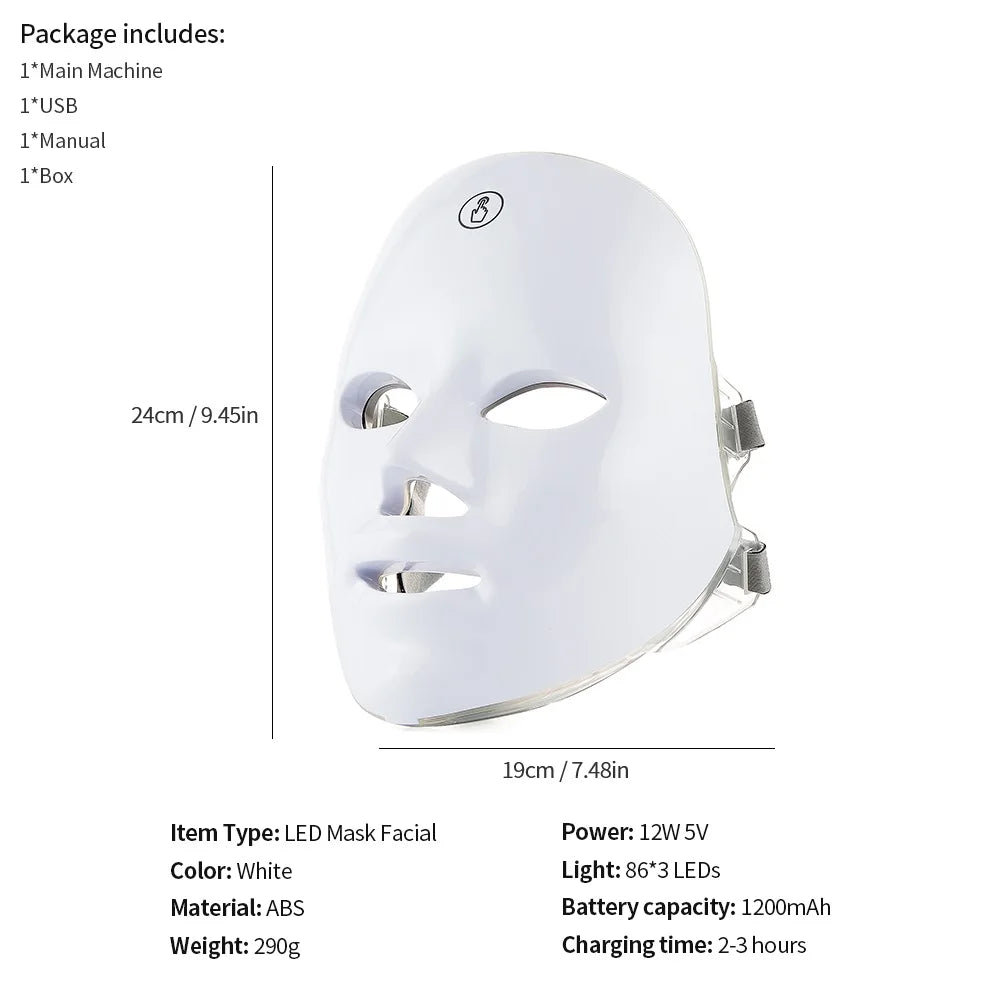 Dove Oaks LumaGlow 7+ LED Facial & Neck Mask