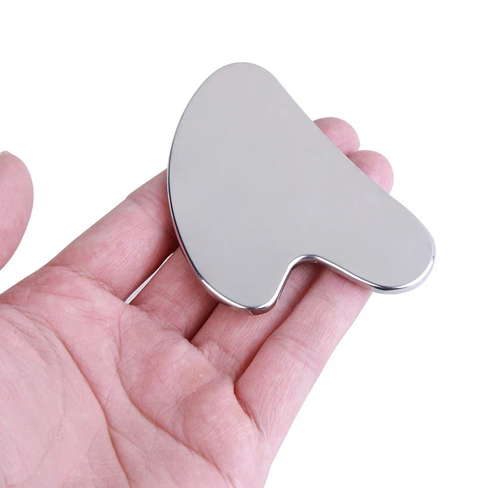Stainless Steel Face Roller + Gua Sha Tool
